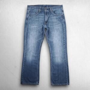 Levis 527 Bootcut Jeans Men 36x30 Blue Zip Fly Whiskers 100% Cotton Cowboy Rodeo